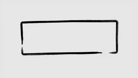 Hand Drawn Brush Wide Rectangle Border Loop Transparent Stock Footage 319862497