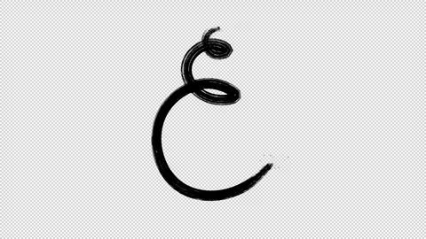 Hand Drawn Brush Wrapped Twist Line Loop Transparent Stock Footage 319862444