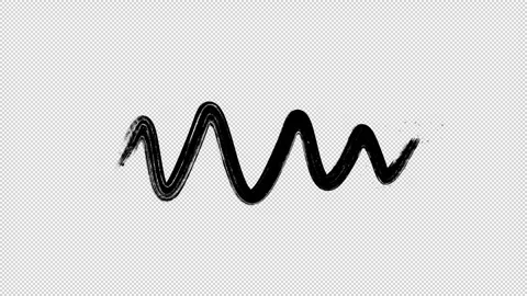 Hand Drawn Brush Zigzag Line Loop Transparent Stock Footage 319862432