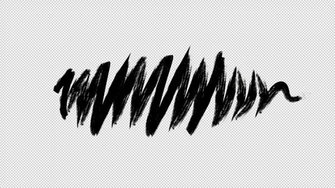 Hand Drawn Brush Zigzag Scribble Loop Transparent Video stock 319862450