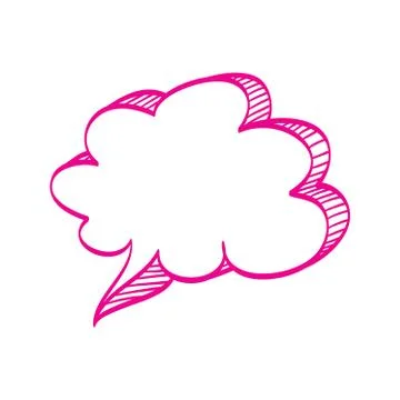 Hand drawn bubble cloud vector illustration Stock Illustration