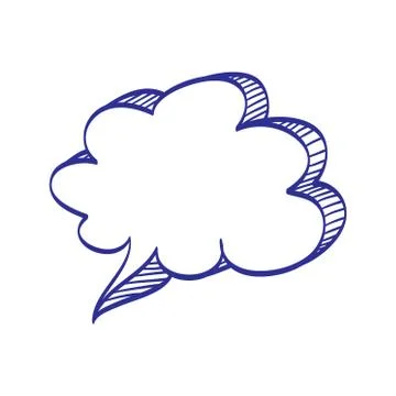Hand drawn bubble cloud vector illustration Stock Illustration