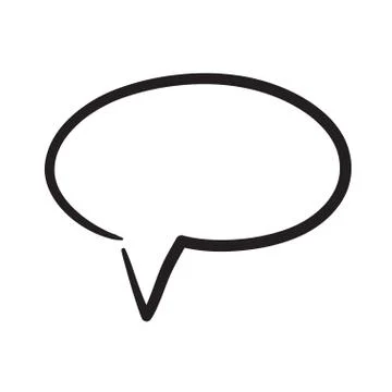 Hand drawn bubble dialog vector icon illustration. Stock Illustration