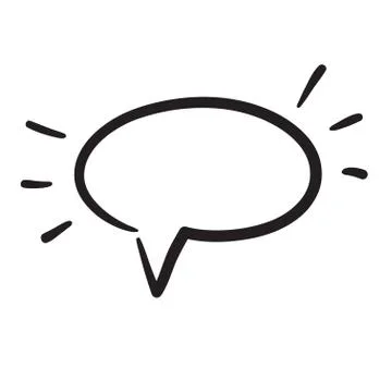 Hand drawn bubble dialog vector icon illustration. Stock Illustration