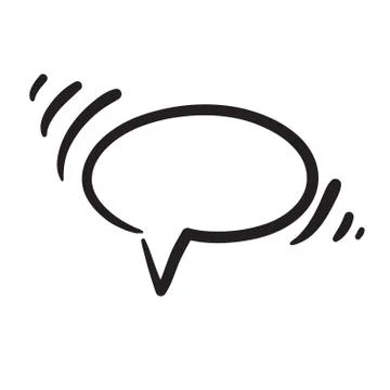 Hand drawn bubble dialog vector icon illustration. Illustrazione stock