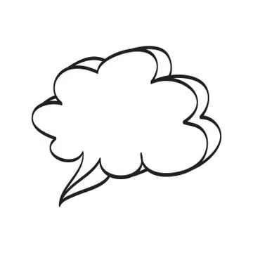 Hand drawn bubble dialog vector icon illustration. Stock Illustration