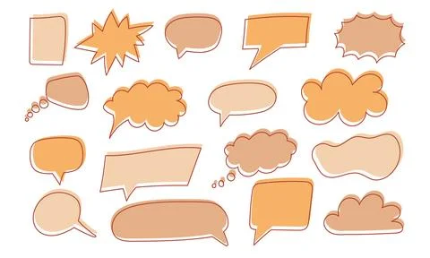 Hand drawn bubble frames to write and design your text. Stock Illustration