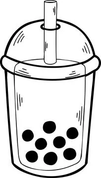 Hand Drawn Bubble Milk Tea illustration Stock Illustration