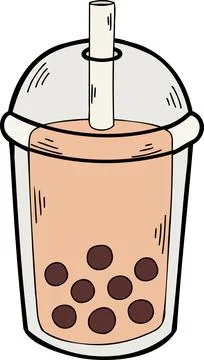 Hand Drawn Bubble Milk Tea illustration Stock Illustration