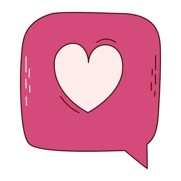 Hand drawn bubble speech heart for Valentine day. Design elements for posters 스톡 일러스트