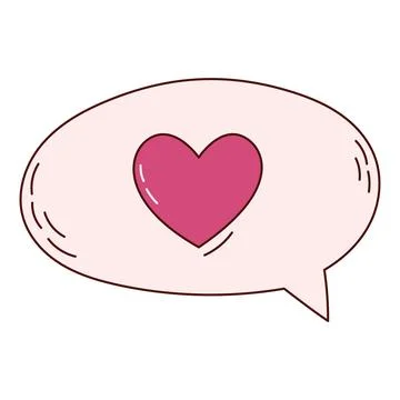 Hand drawn bubble speech heart for Valentine day. Design elements for posters 스톡 일러스트