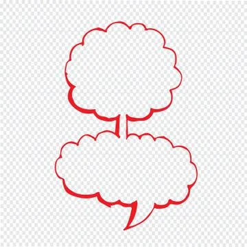 Hand drawn bubble speech Illustration symbol design Stock Illustration