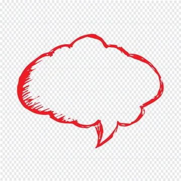 Hand drawn bubble speech Illustration symbol design Stock Illustration
