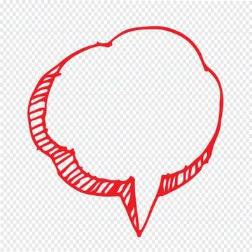 Hand drawn bubble speech Illustration symbol design Stock Illustration