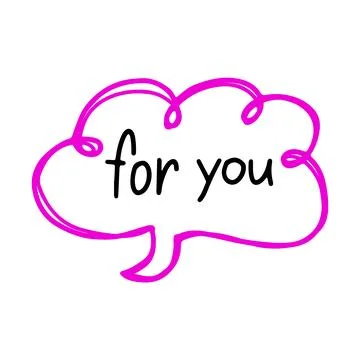 Hand drawn bubble talk phrase For You. Valentine's day cloud with different Stock Illustration