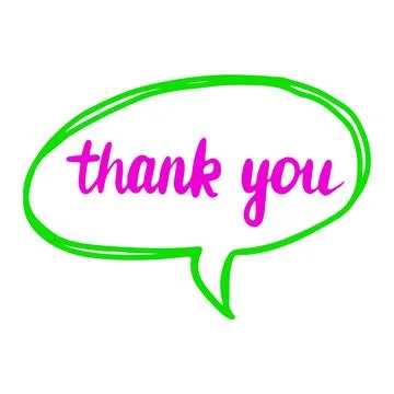 Hand drawn bubble talk phrase Thank You. Valentine's day cloud with different Stock Illustration