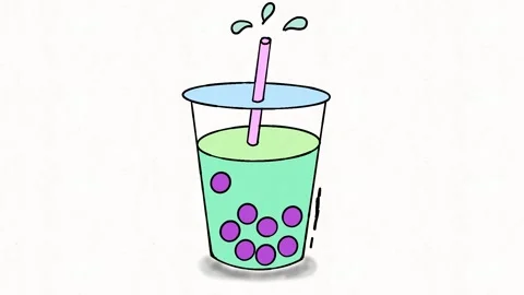 Hand Drawn Bubble Tea Icon Animation Stock Footage 338000174