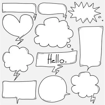 Hand Drawn Bubbles Set. Stock Illustration