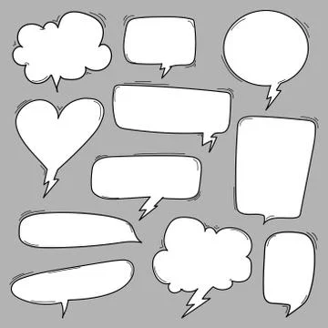 Hand Drawn Bubbles Set. Stock Illustration