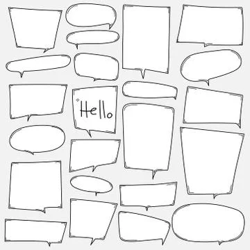 Hand Drawn Bubbles Set. Stock Illustration