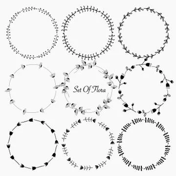 Hand drawn bubbles set. Stock Illustration