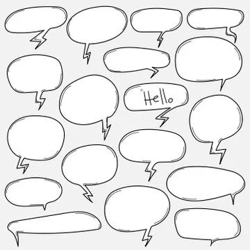Hand drawn bubbles set. Stock Illustration