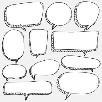 Hand Drawn Bubbles Set. Stock Illustration