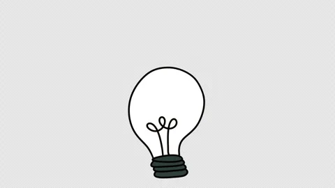 Hand Drawn Bulb Animation with Transparent Background. light bulb animation Stock Footage 325664791