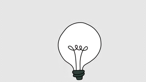 Hand Drawn Bulb Animation with Transparent Background. light bulb animation Video stock 325670673