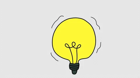 Hand Drawn Bulb Animation with Transparent Background. light bulb animation Video stock 325670677