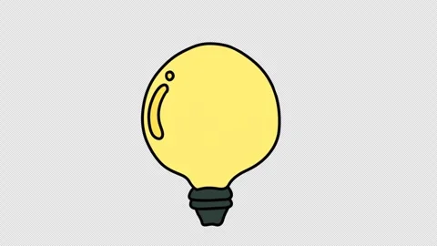 Hand Drawn Bulb Animation with Transparent Background. light bulb animation Video stock 325671237