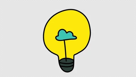 Hand Drawn Bulb Animation with Transparent Background. light bulb animation Video stock 325671414
