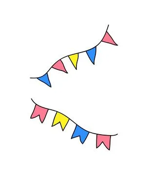 Hand drawn bunting flags. Stock Illustration