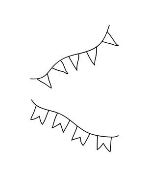 Hand drawn bunting flags. Stock Illustration