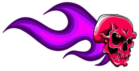 Hand drawn burning skull. Vector illustration design Illustrazione stock