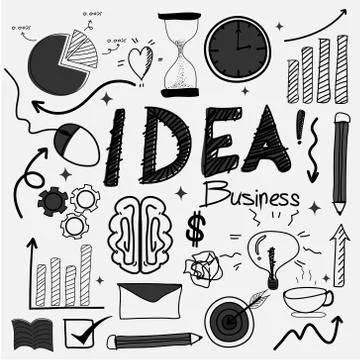 Hand Drawn Business Idea. Stock Illustration
