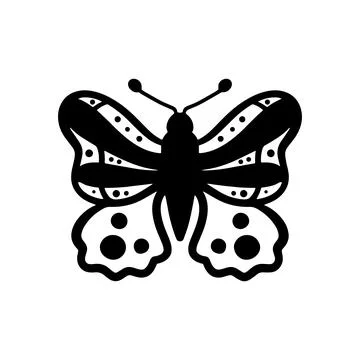 Hand drawn butterfly doodle with simple clean contours. Minimal insect illu.. Stock Illustration