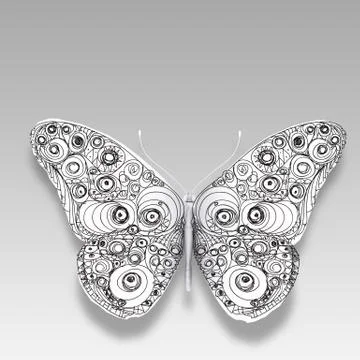Hand drawn butterfly Stock Illustration