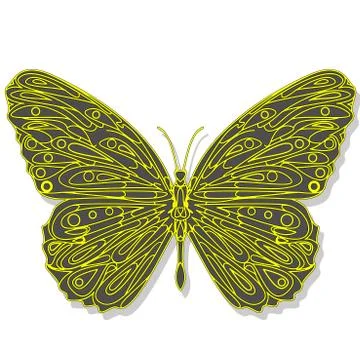 Hand drawn butterfly zentangle style Stock Illustration