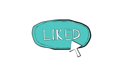 Hand drawn like button clicked by a doodle cursor arrow on white Video stock 348588704