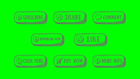 Hand drawn buttons network Stock Footage 340557698