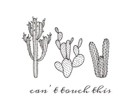 Hand drawn cactus Stock Illustration