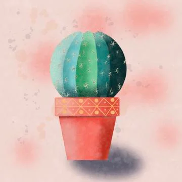 Hand drawn Cactus isolated. Stock Illustration