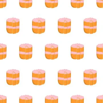 Hand drawn cake seamless pattern for paper design. Stock Illustration