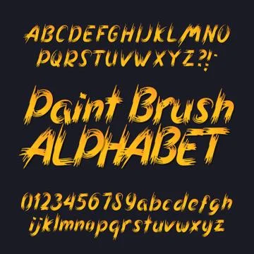 Hand drawn calligraphy brush stroke alphabet. Stock Illustration