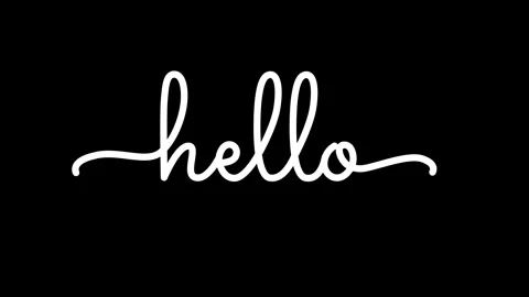 Hand Drawn Calligraphy Monoline Hello Animation. Stock Footage 302174731