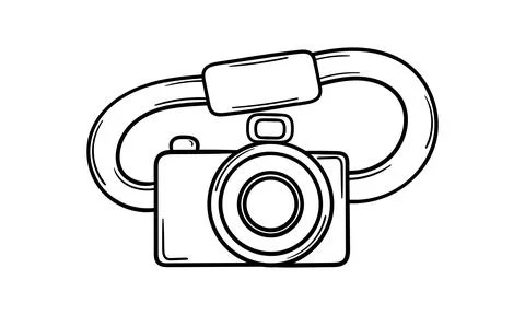 Hand drawn camera Stock Illustration