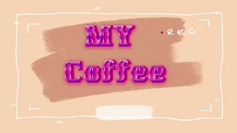 Hand drawn camera recording frame overlay with a brush stroke text box on a Stock Footage 346217455