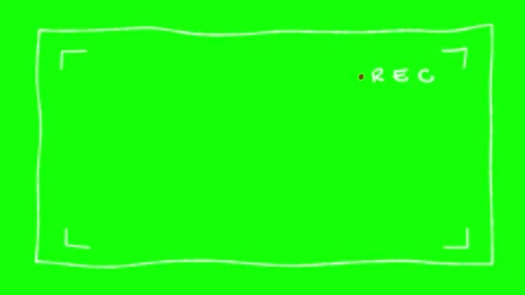 Hand drawn camera recording frames overlay set on bright green screen background 库存影片 345211806