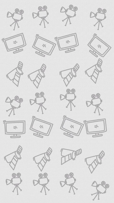 Hand-drawn cameras and monitors on transparent background Video stock 336506752